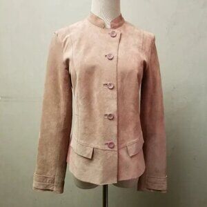 So Blue 100% Suede pink jacket women's size XS ( O24)